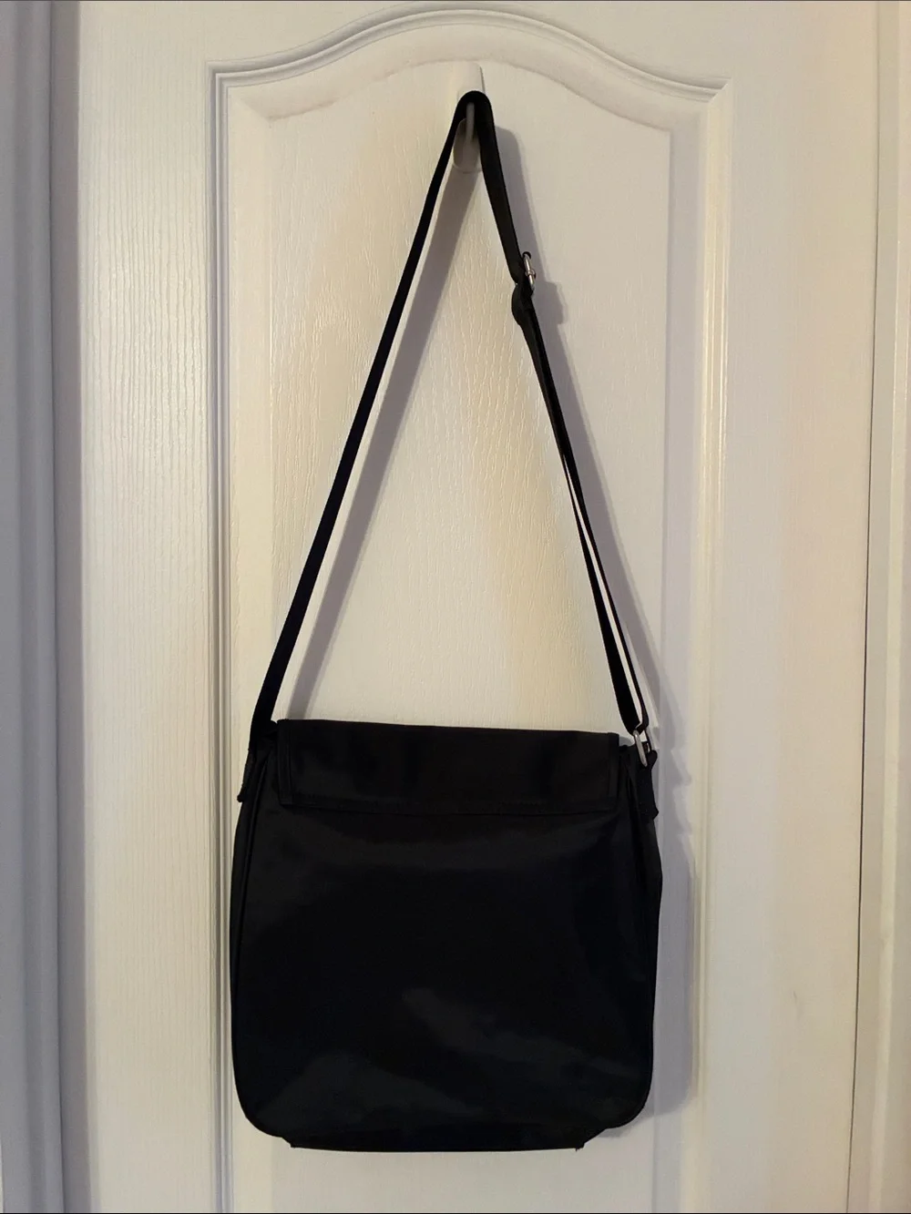 Vintage Ralph Lauren Polo‎ Messenger Bag Black Nylon Adjustable Strap Crossbody